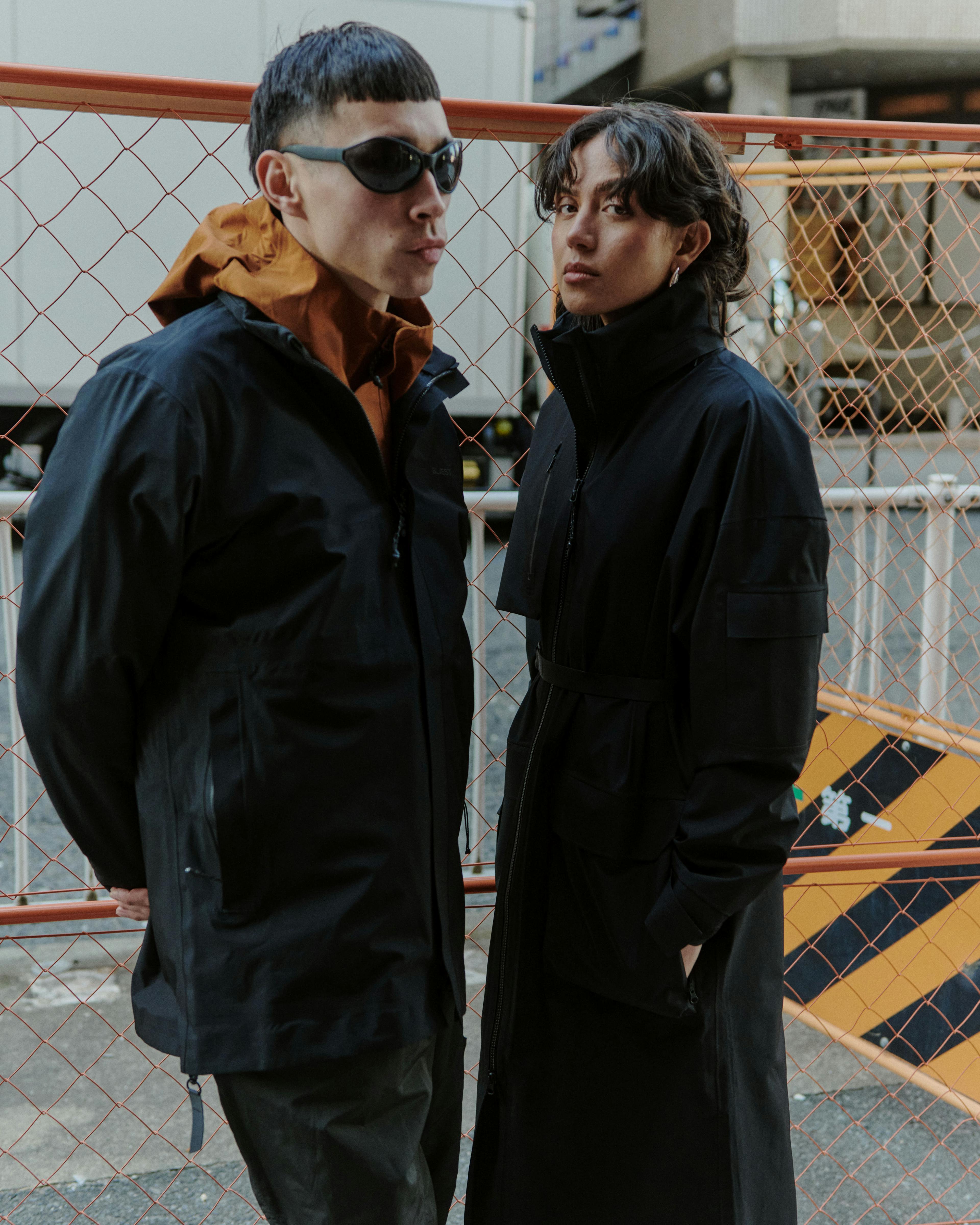 Man and woman wearing waterproof outerwear from BLÆST